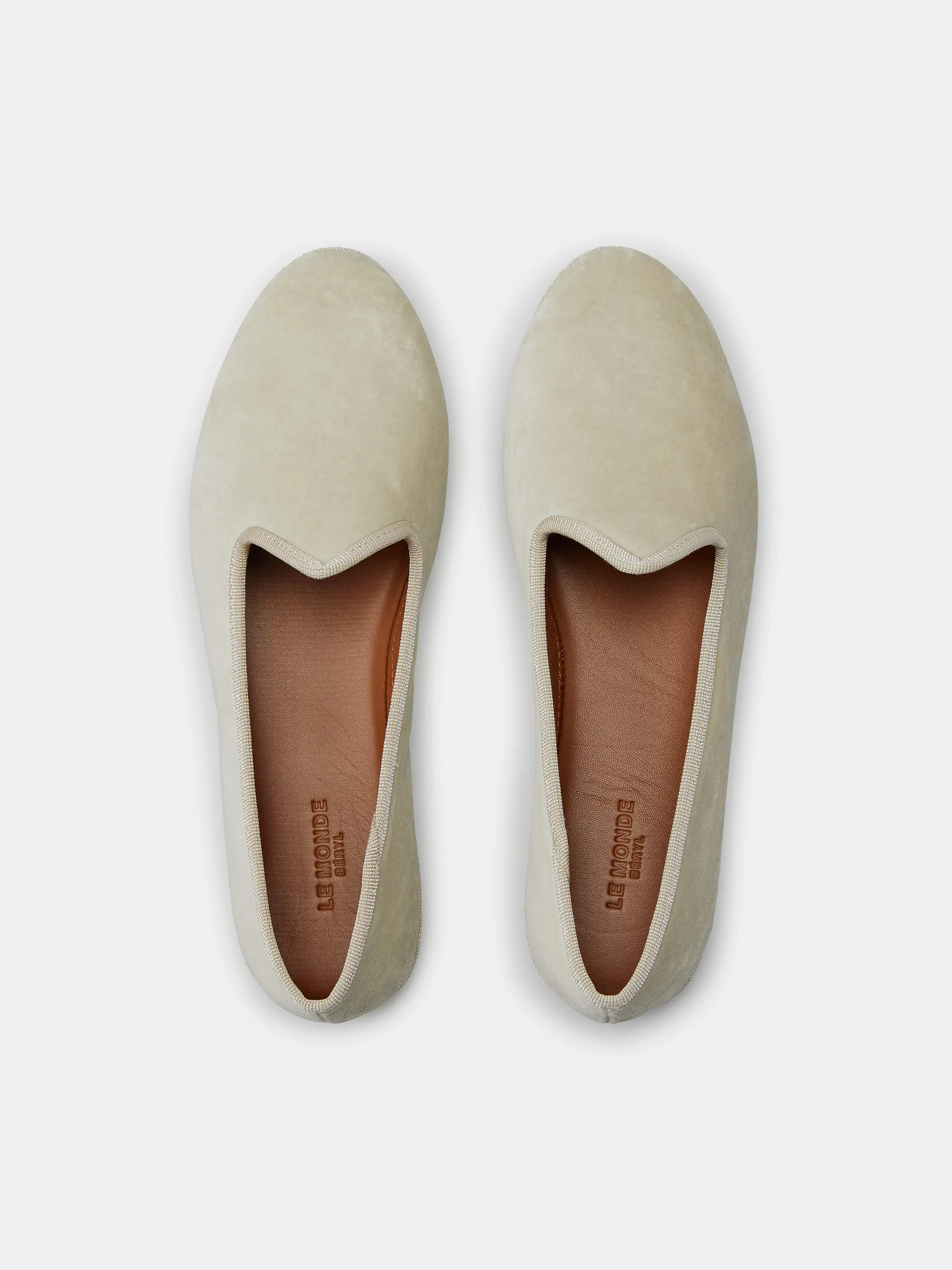 Soft Venetian Slipper / Bone Velvet