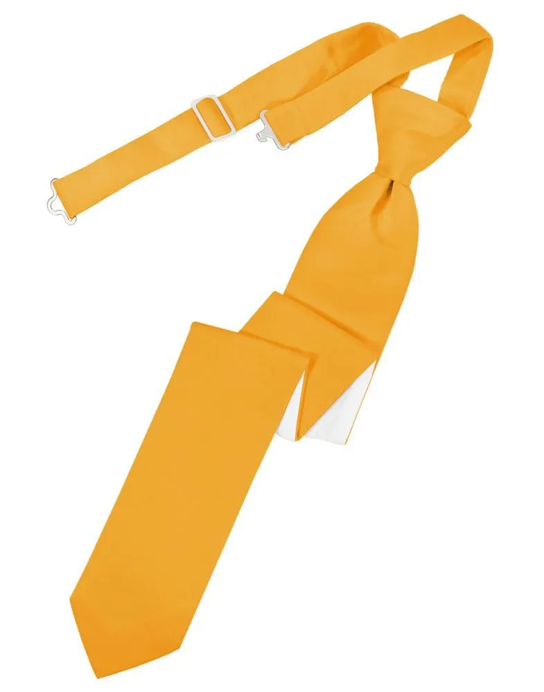 Tangerine Luxury Satin Skinny Necktie