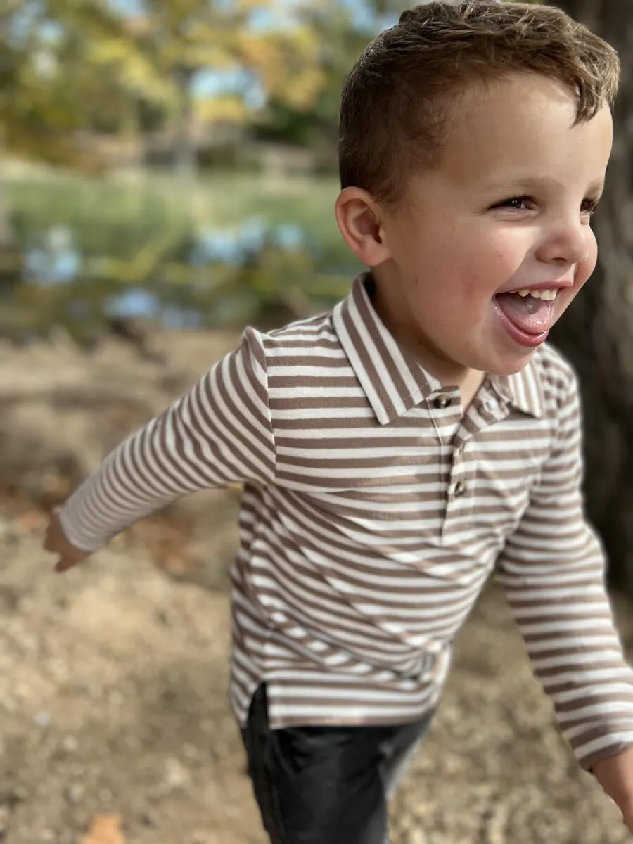 Tan/White Spencer Polo