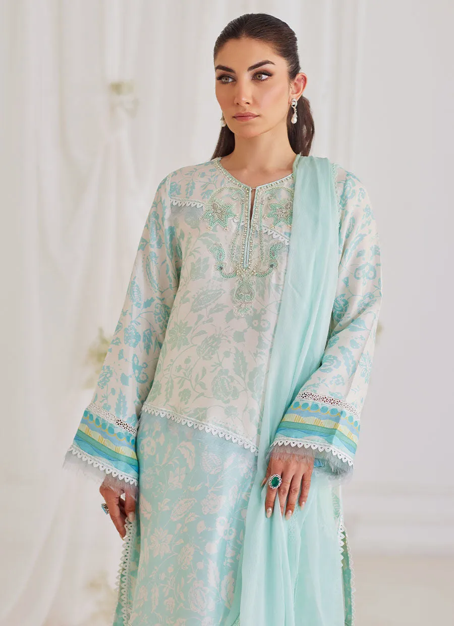 Tara Luxe Edit '24 - Carman Aqua Shirt And Dupatta