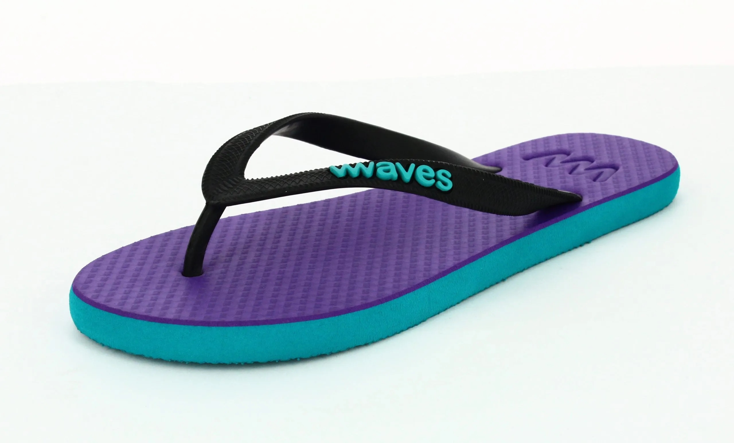 Waves Womens Flip Flop, Turquoise & Purple